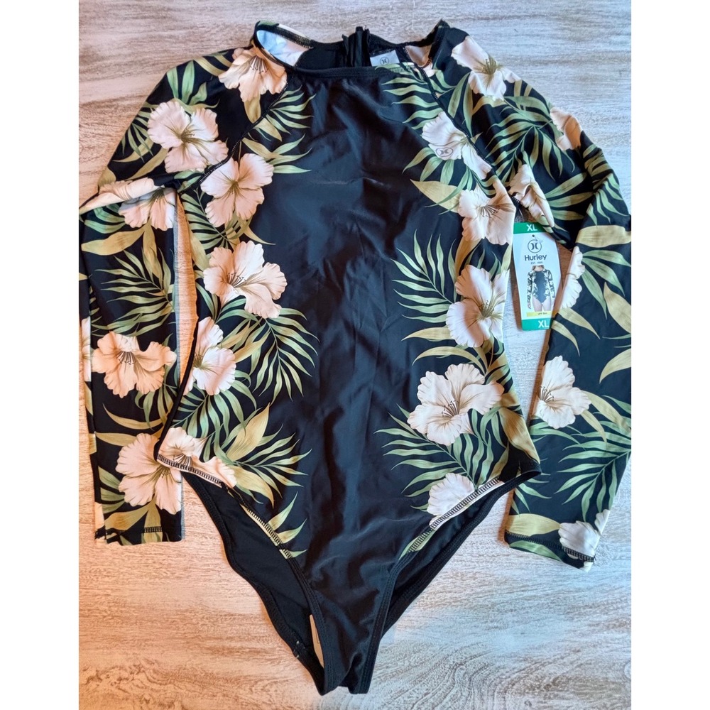 NWT Hurley Rash Guard Paddle suit Women Size XL Long Sleeve UPF 50 - Picture 2 of 6
